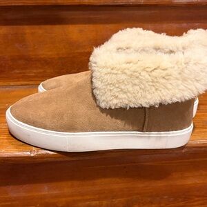 ugg australia lynus slip on boots camel color sherpa lined womens sz 11